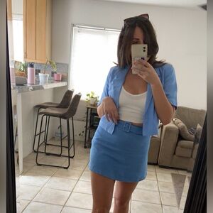 Linen skirt and blazer set